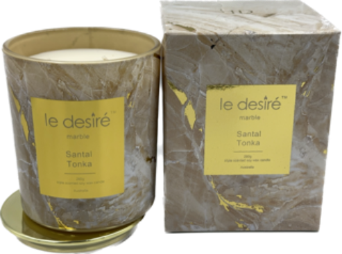 Le Desire Marble Candle Santal Tonka - 280g