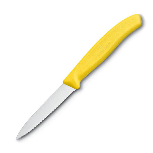 Victorinox Paring Knife, Pointed Wavy Tip 8cm - Yellow