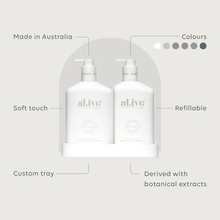 al.ive Body Wash & Lotion Duo in Mango & Lychee (Made in Australia)