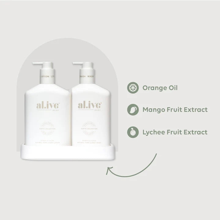 al.ive Body Wash & Lotion Duo in Mango & Lychee (Made in Australia)