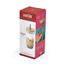 La Cafetière Bubble Tea Tumbler Clear Glass Cup with Stainless Steel Straw - 650ml