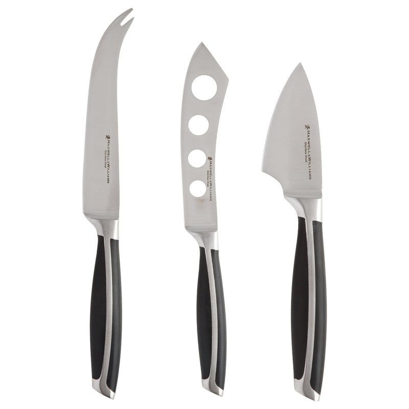 Maxwell & Williams Stanton Cheese Knife Set 3pc - Black