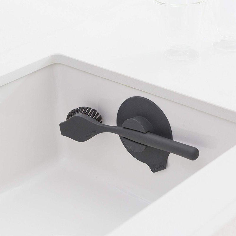 Brabantia Dish Washing Brush With Suction Cup Holder - Dark Grey