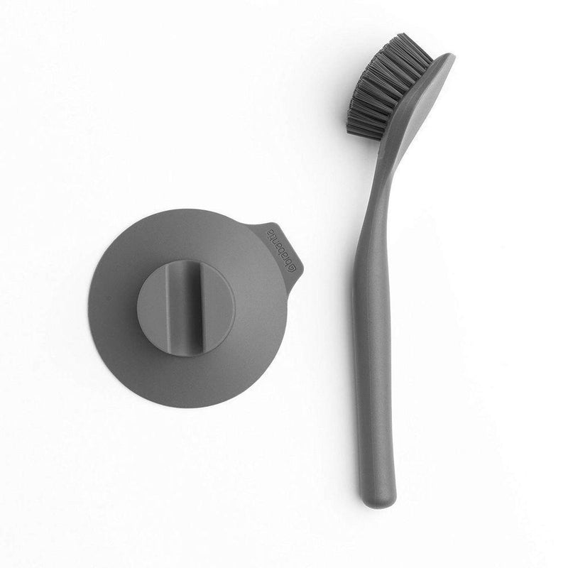 Brabantia Dish Washing Brush With Suction Cup Holder - Dark Grey