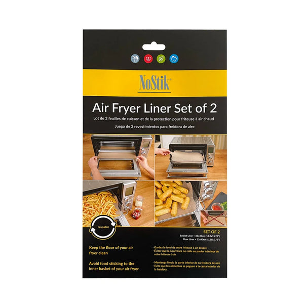 NoStik Air Fryer Liners - Set of 2 - Rectangular