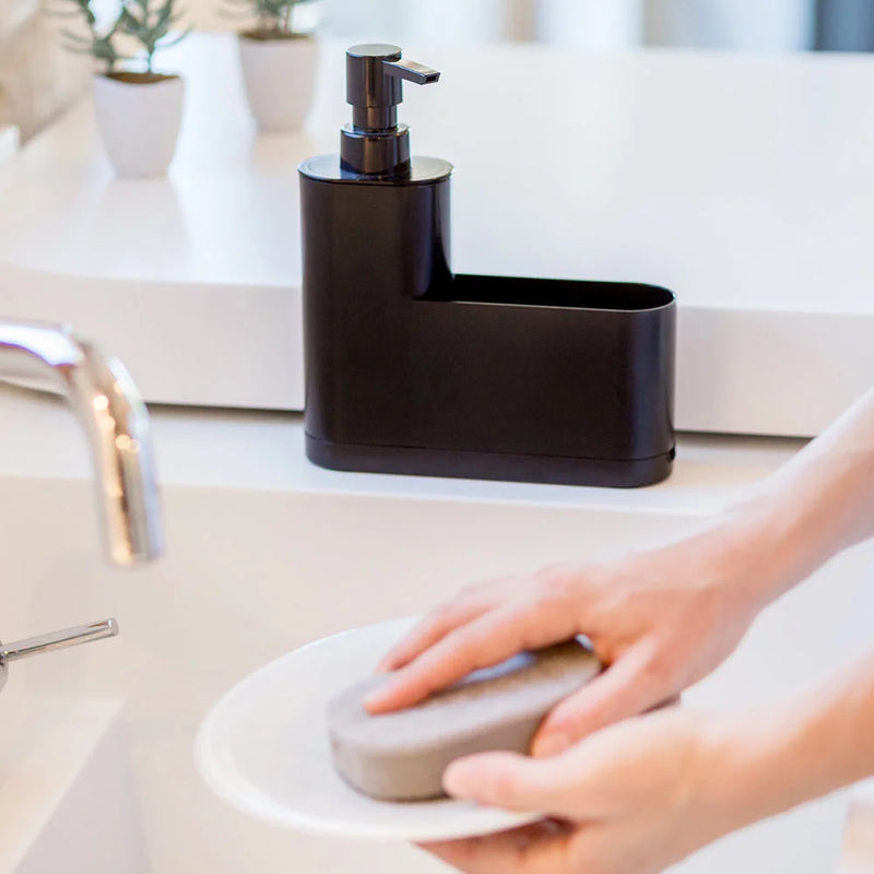 Vigar Rengo Black Monobloc 3pc Sink Caddy Set Plus Dispenser