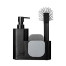 Vigar Rengo Black Monobloc 3pc Sink Caddy Set Plus Dispenser