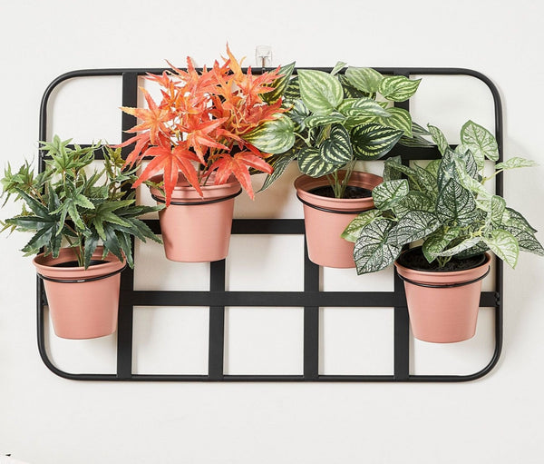 Nova Wall Hanging With 4 Planter Pots - 41.5x61cm