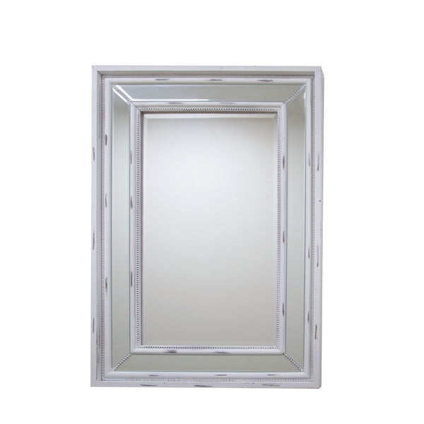 Distressed White Wall Mirror 60x90cm