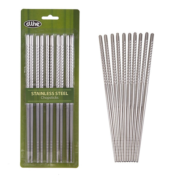 Stainless Steel Chopsticks Set of 5 - D.Line