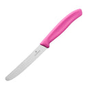 Victorinox Tomato & Sausage, Round Tip, Wavy Edge Knife 11cm - Pink