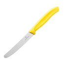 Victorinox Tomato & Sausage, Round Tip, Wavy Edge Knife 11cm - Yellow