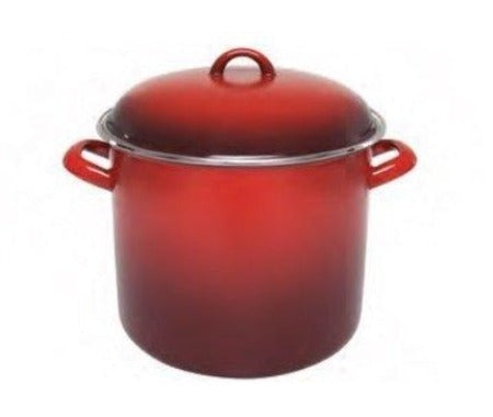 Chasseur Enamel Stock Pot 28x24cm/14lt Red