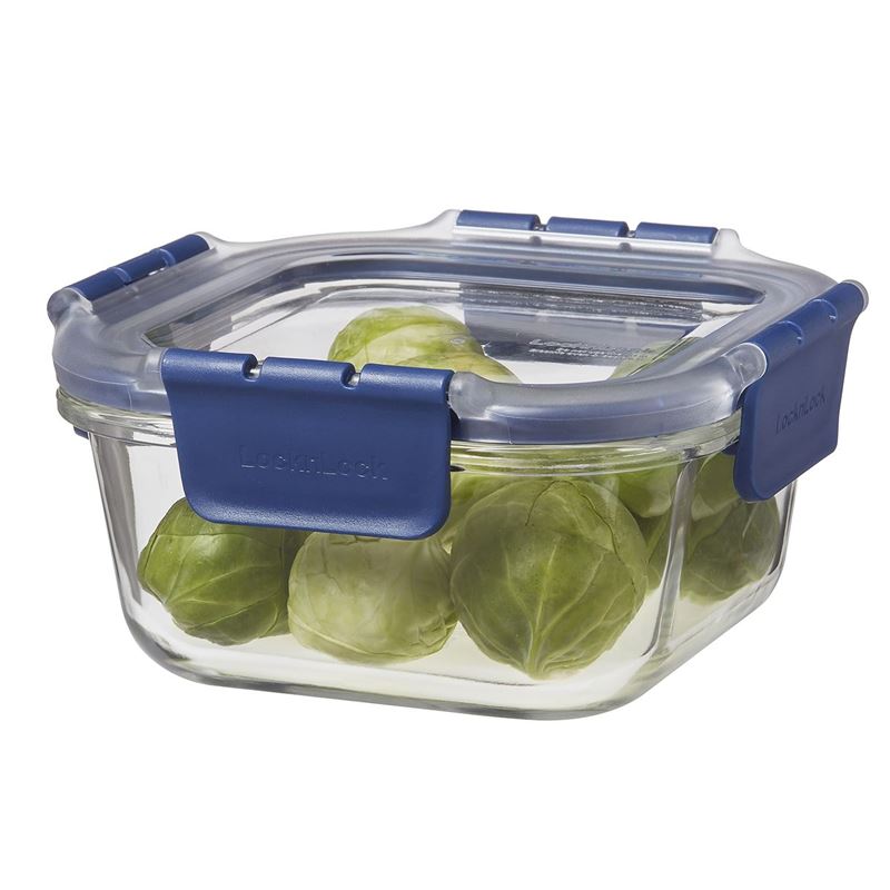 Lock & Lock Top Class Glass With Tritan Lid Square Container - 500ml