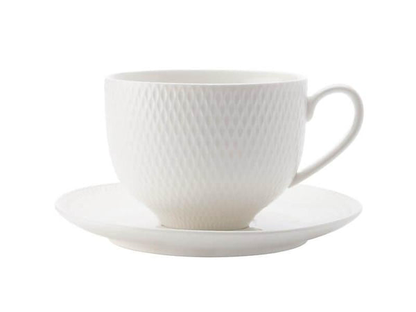 Maxwell & Williams White Basics Diamonds Tea Cup & Saucer 220ml