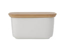Maxwell & Williams White Basics Butter Dish Bamboo Lid 16x11x9cm