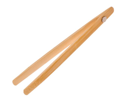 Appetito Bamboo Magnetic Toast Tongs 20cm