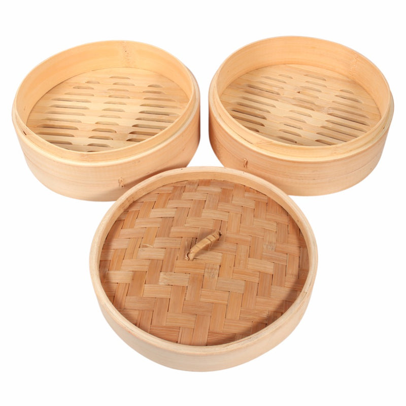 Bamboo 3pc Steamer Basket Set - 25cm - D.Line