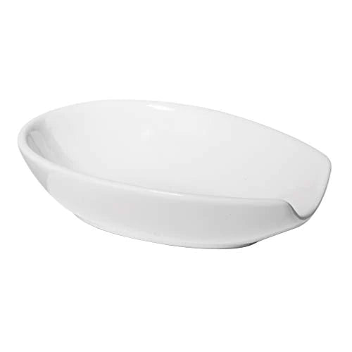Oggi Spooner Ceramic Spoon Rest - White - 13.5x9cm