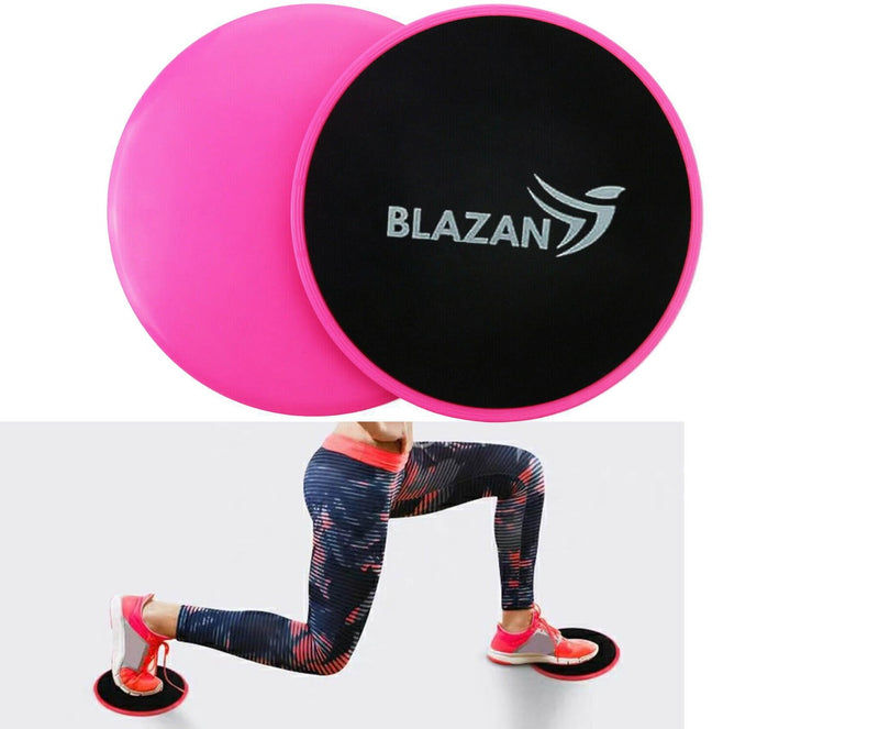 Gym Fitness Set Of 2 Core Sliders Gliding Discs Abs Exercise Foam Circle Pad Pink Pair