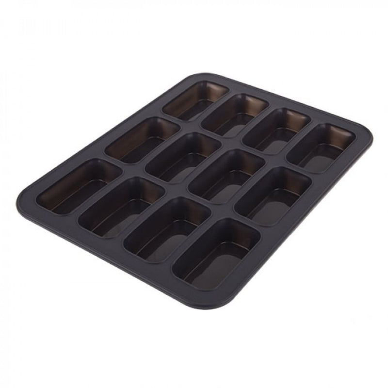 Daily Bake Silicone 12 Cup Mini Loaf Pan 32.5x24.5x2.7cm Charcoal