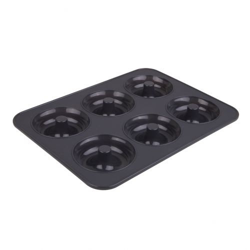 Daily Bake Silicone 6 Cup Doughnut Pan Charcoal