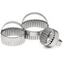 Appetito Stainless Steel Crinkle Scone Cutters with Handles - Set of 3