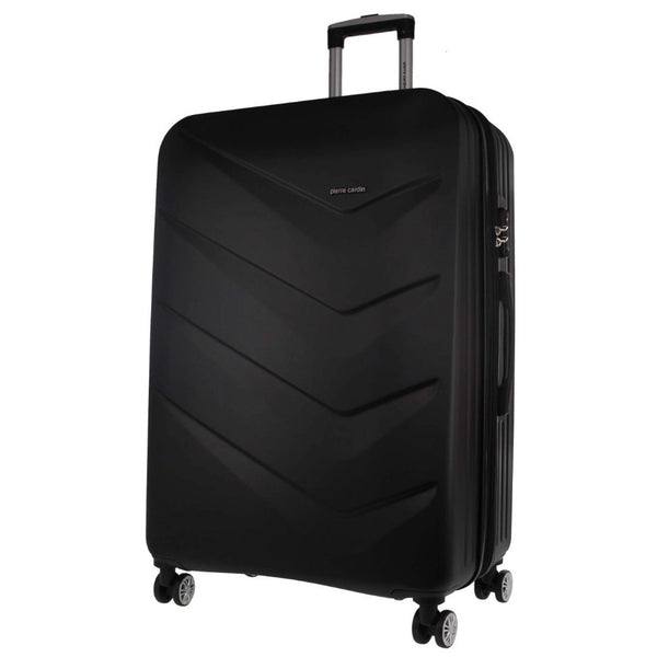 Pierre Cardin Hard Shell 4 Wheel Suitcase - Cabin - Black - With Hidden Compartment