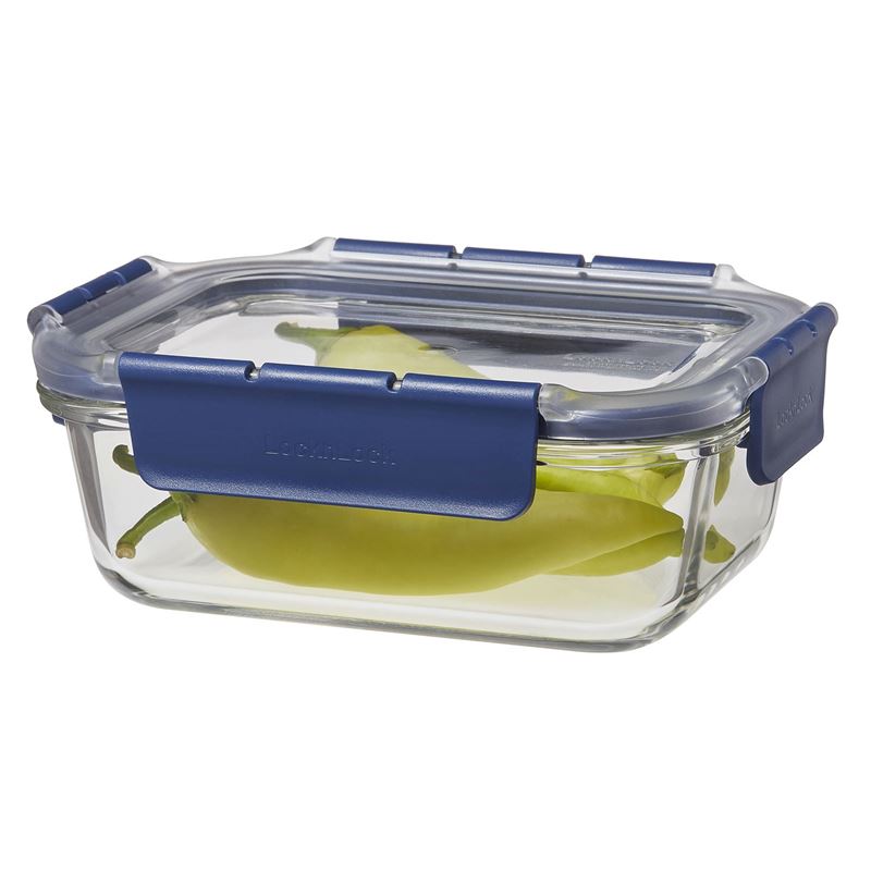 Lock & Lock Top Class Glass With Tritan Lid Rectangular Container - 1L