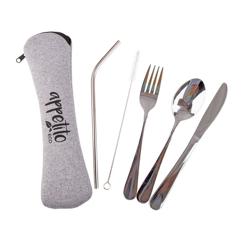 Appetito 5pc Traveller's Cutlery Set - Stainless Steel