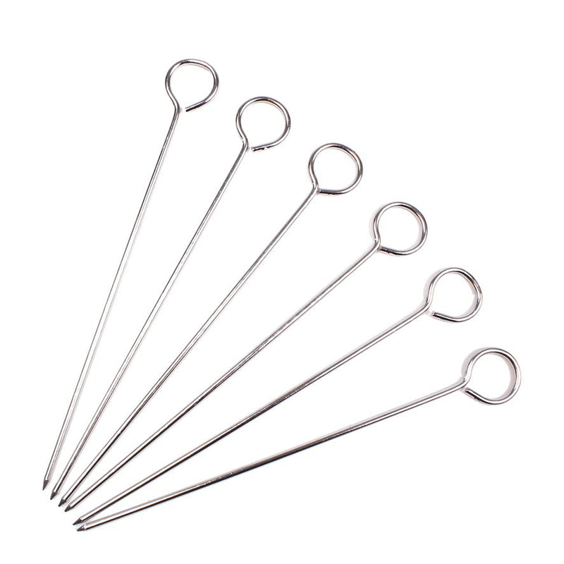 Appetito Chrome BBQ Skewers 25cm - Set of 6