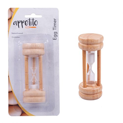 Appetito Natural Wood 3 Minute Egg Timer