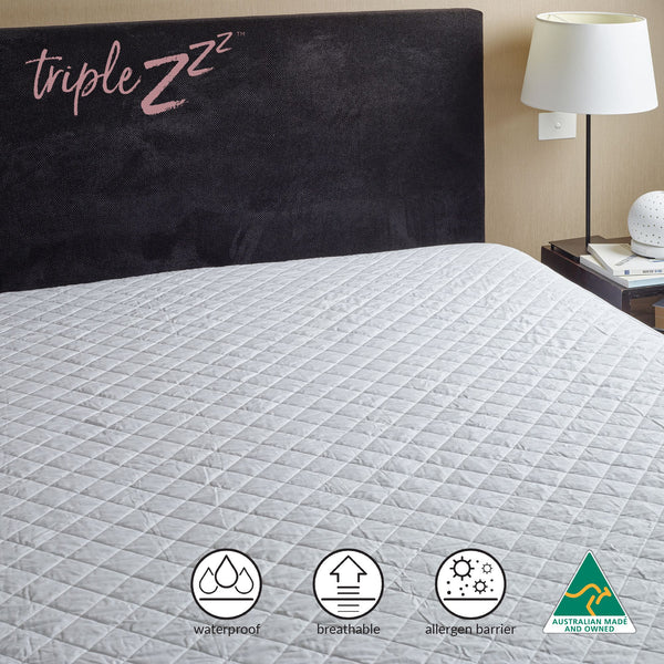 Triple Z™ Cotton Quilted Mattress Protector - King - 204x183cm 20-50cm Depth