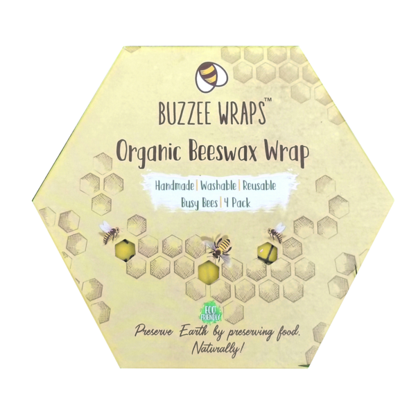 Buzzee Organic Beeswax Wraps Pack of 3 - 3 Assorted