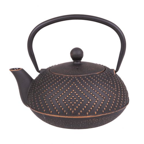 Teaology Cast Iron Teapot 900ml - Aztec - Black & Bronze