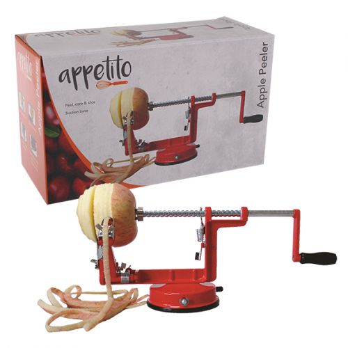 Appetito Apple Peeler & Corer with Suction Base - RED