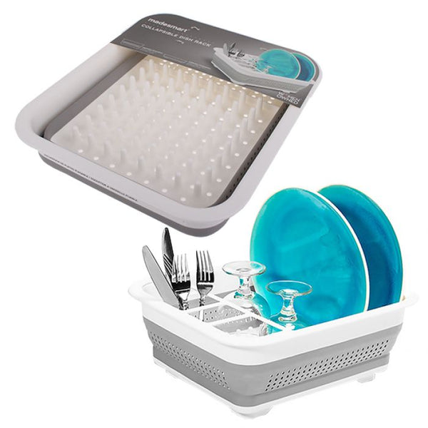Madesmart® Small Collapsible Dish Rack 37.2x32.1x7cm - White/Grey