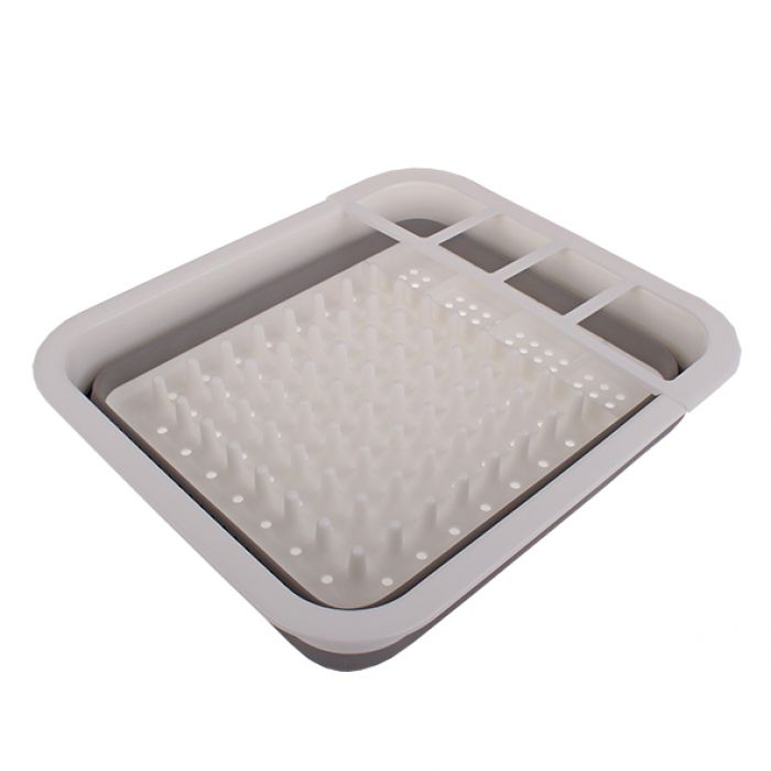 Madesmart® Small Collapsible Dish Rack 37.2x32.1x7cm - White/Grey