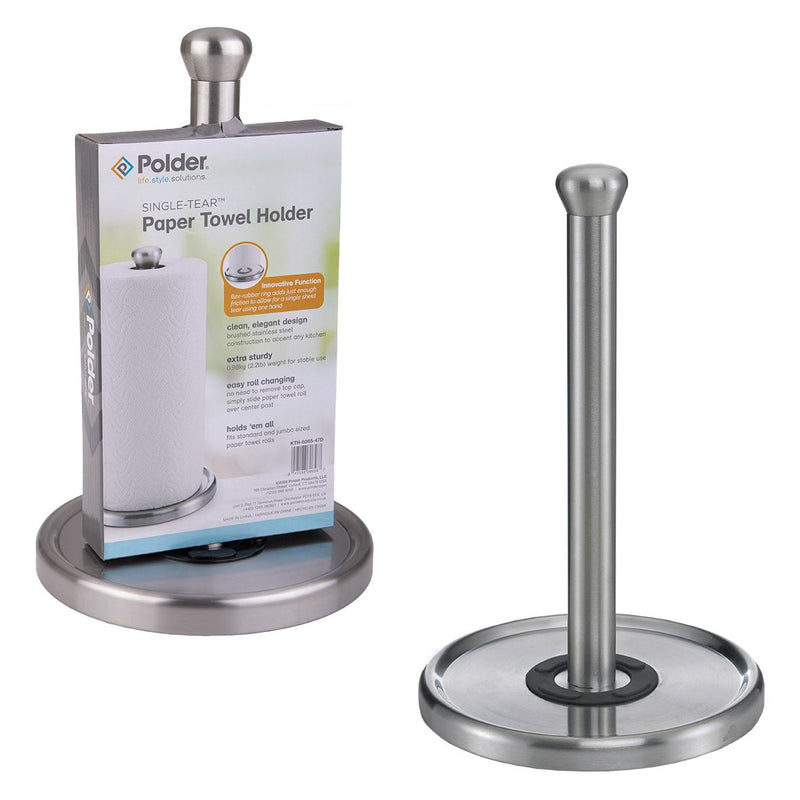 Polder Single-Tear Paper Towel Holder - 27x18cm - Stainless Steel