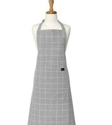 Ladelle Eco Recycled Cotton Check Apron 70x89cm - Grey