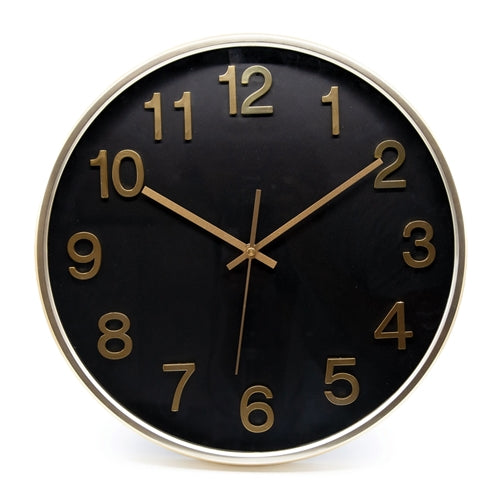 Salt & Pepper Rene Wall Clock - Black/Gold 38cm