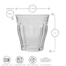 Duralex Picardie Clear Tumblers - Flared - 90ml - Set of 6 (Made in France)