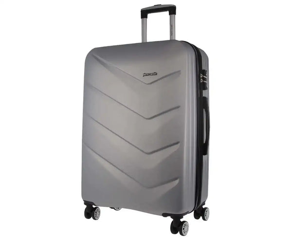 Pierre Cardin Hard Shell 4 Wheel Suitcase - Large - Silver - Expandable