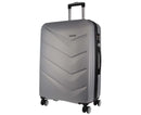 Pierre Cardin Hard Shell 4 Wheel Suitcase - Medium - Silver - Expandable - Lightweight