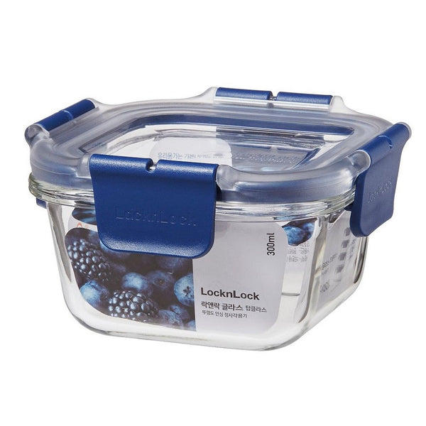 Lock & Lock Top Class Glass With Tritan Lid Square Container - 300ml
