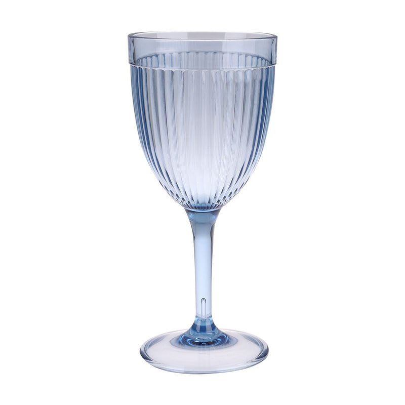 Pizzazz Ripple Acrylic Wine Glass 400ml - Blue
