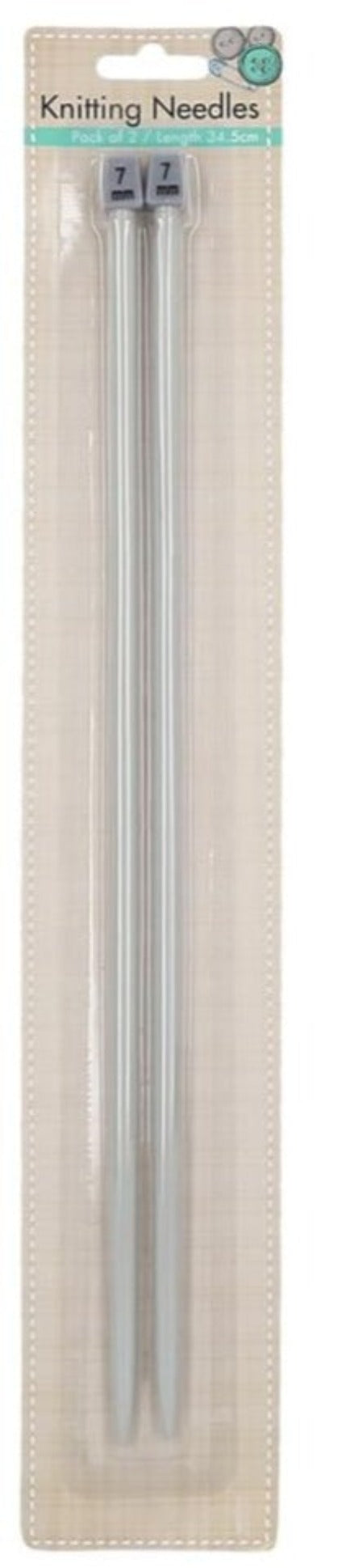 Knitting Needles Length-34.5cm Pack of 2 - Size 7mm