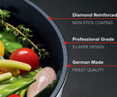 Woll Diamond Lite Fixed Handle Conventional Wok With Lid - 30cm