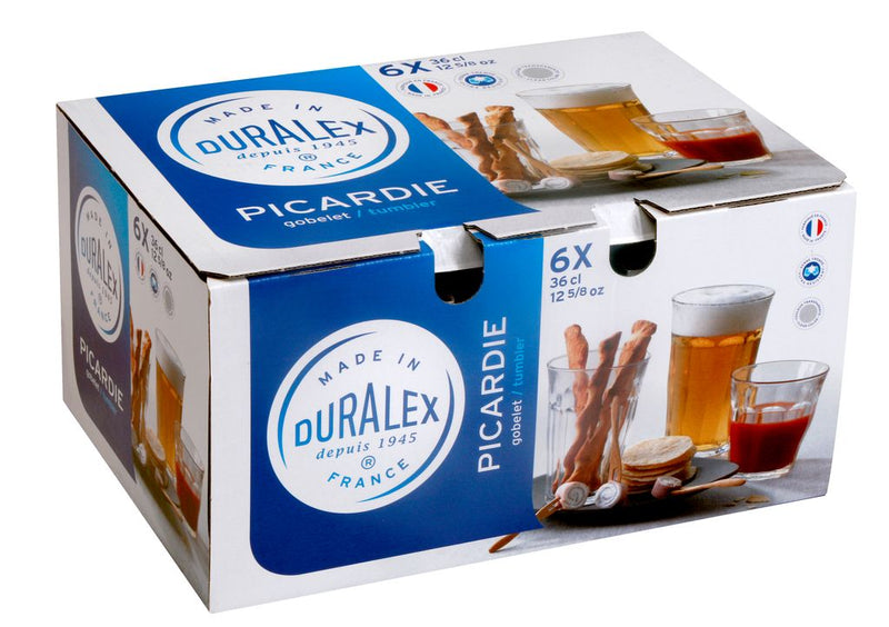 Duralex Picardie Highball Tumblers - 360ml - Set of 6 (Made in France)