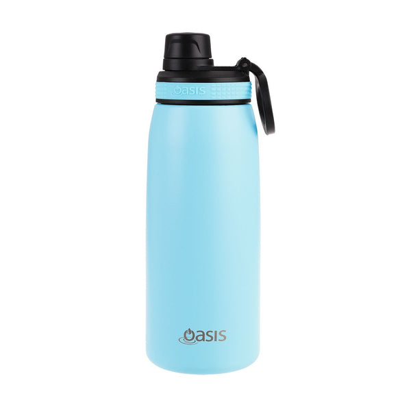 Oasis Stainless Steel Double Wall Insulated Sports Bottle Screw Cap 780ml - Island Blue